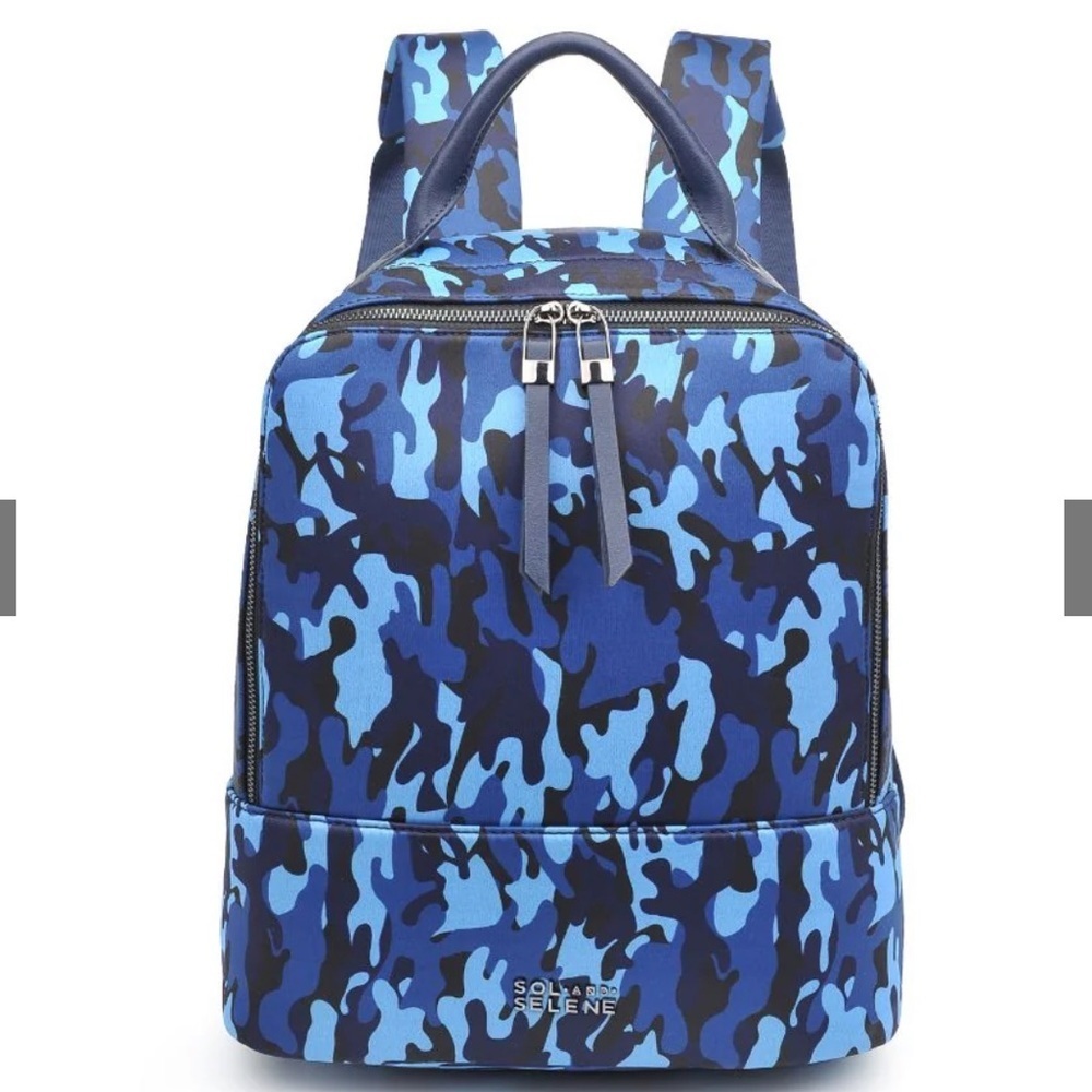 NEW Sol And Solene Cloud Nine Blue Camo Backpack